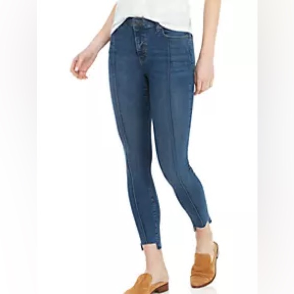 Free People Pintuck Skinny Jeans Raw Hem Size 29 - Picture 1 of 9